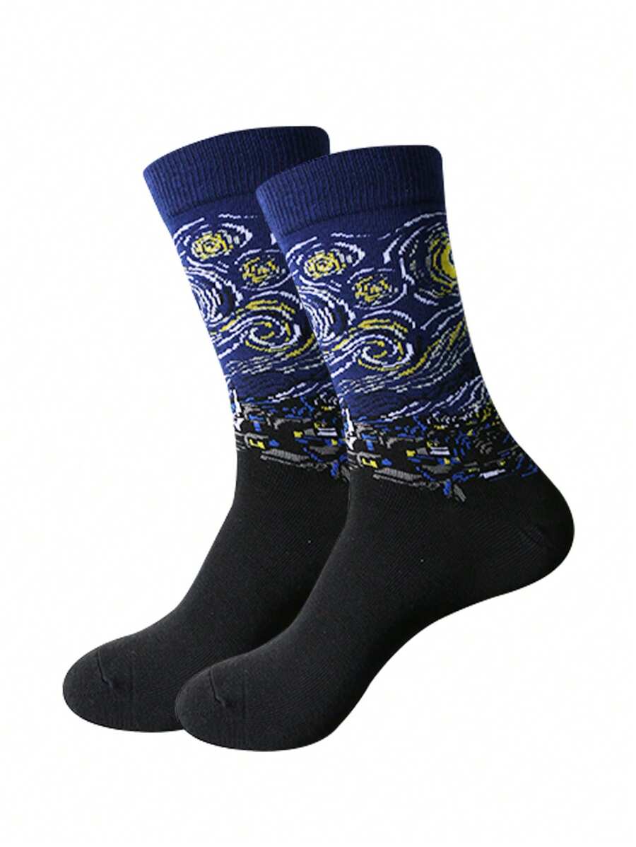 1 Pair Of Men's Mid-Calf Socks - Multicolor - View 1