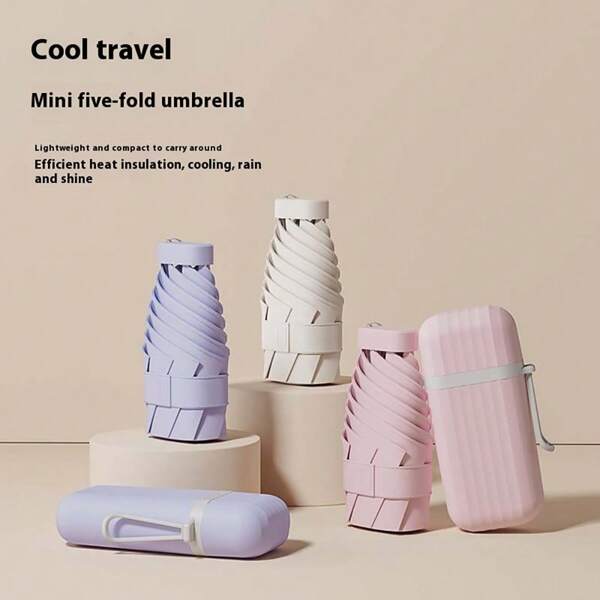 Portable Storage Box Folding Umbrella With UV Protection Function, Lightweight Casual Portable Rain Gear, Suitable For Outdoor Activities Of Men And Women