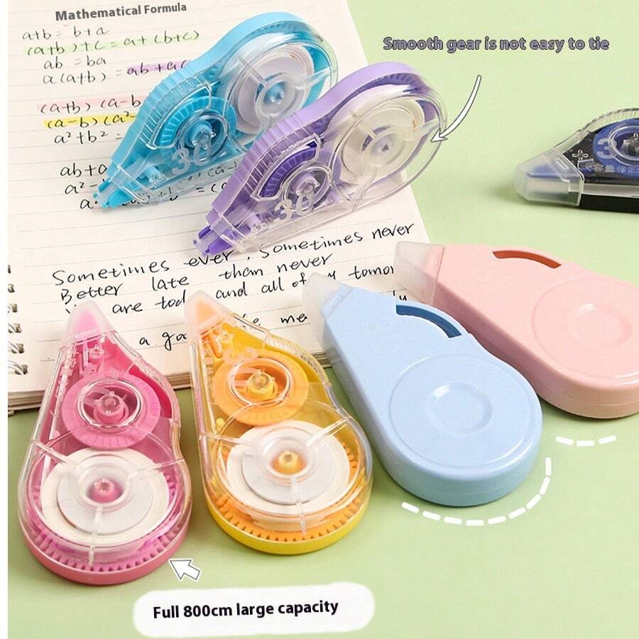 High-Quality Correction Tape With Large Capacity, Smooth Gliding, Non-Sticking, Non-Breaking Correction Tape - Ideal For Students, Compatible With Pencils, Ballpoint Pens, Rollerball Pens, Easy Correction Without Pressure, Must-Have School Supplies