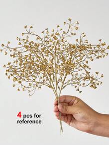 1 件/3 件金色闪光人造植物假金色满天星塑料叶仿植物花艺布置适用于室内外派对婚礼餐桌装饰 DIY 工艺品、情人节、礼物生日毕业家居装饰返校房间装饰学校用品 - 金色 - 查看 4