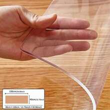 1 pièce de nappe transparente en PVC de 1,0 mm d'épaisseur, imperméable, résistante à la chaleur, film de protection pour surface de table, convient pour les maisons, les hôtels, les cuisines, les tables à thé, les nappes de maison