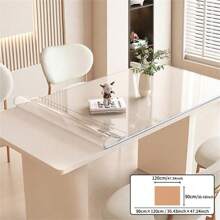 PVC 1.0mm Thick Transparent Tablecloth, Waterproof, Oil Resistant, Heat-Resistant ,Scratch Resistant, Tablecloth, Table Surface Protective Film, Suitable For Home Hotel Dining Table Cloth, Tea Table Cloth, Home Tablecloth 1pc