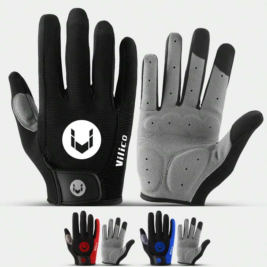 Vilico Cycling Anti-Slip Full Finger Gloves MTB Bike Bicycle Warm Gloves Pad Men Women Breathable Anti-Shock Sports Gloves Half Finger Short Finger - Multicolor - View 1