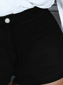 Womens High Waisted Stretchy Denim Dressy Sexy Butt-Lifting Shorts