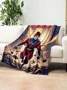 1pc Custom Flannel Photo Blanket For Bed,Personalized Gift, Good Christmas Gifts,Personalized Blankets,Bedding Blanket,Gifts For K,Boys,Flash,Super,Superhero Custom Face Blanket, Personalized Blanket With K Face,Hero Suit Pattern,Superhero Blanket For C, Name Plush Blanket Little Boys,Space Planet Background Blanket,Best Friend Photo/Text Blanket, Cozy Blanket,Family Gift, Wedding Gift, Birthday Gifts - Superhuman - View 2