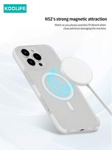 1 Peça Koolife Caso Protetor de Telefone 2-em-1 com Adsorção Magnética Bicor e Sensação Suave, Botões Independentes, Lente de Câmera Elevada, Placa Traseira de 2,0 mm, PC+TPU+Ímã N52, Compatível com iPhone 16/16 Pro/16 Plus/16 Pro Max/15 Pro Max/15 Pro/15 Plus/14 Pro Max/13 Pro Max/13 Pro/12 Pro Max/11