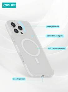 1 Peça Koolife Caso Protetor de Telefone 2-em-1 com Adsorção Magnética Bicor e Sensação Suave, Botões Independentes, Lente de Câmera Elevada, Placa Traseira de 2,0 mm, PC+TPU+Ímã N52, Compatível com iPhone 16/16 Pro/16 Plus/16 Pro Max/15 Pro Max/15 Pro/15 Plus/14 Pro Max/13 Pro Max/13 Pro/12 Pro Max/11
