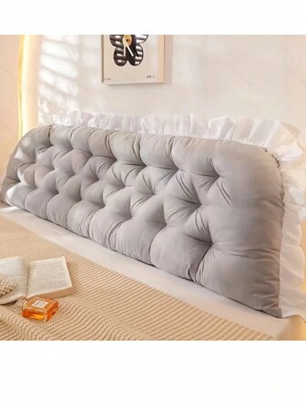 1pc Solid Color Minimalist European Style Large Back Pillow, Sofa Lumbar Support Pad, Triangle Cushion, Suitable For Bedroom, Living Room Decor, Cozy Holiday Gift