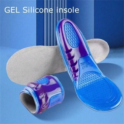 Plantilla de silicona antideslizante para deportes, unisex, alivia la presión, de pie durante mucho tiempo sin cansar los pies, accesorios para zapatos, útiles escolares, accesorios para botas para mujeres, para exteriores, deportes, viajes, hogar, oficina, escuela