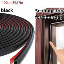 1pc Anti-Theft Door Windproof Soundproof Self-Adhesive Weatherstrip, Available In 100cm, 300cm, 600cm, 1000cm Length, White/Black/Brown Sealing Strip To Reduce Noise