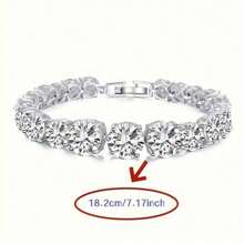 Sparkling Moissanite Tennis Bracelet, 925 Silver, GRA Certified, Comes With Gift Box, Perfect For Christmas And Birthdays - 85,0 carat - Xem 2
