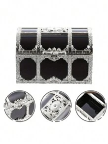 1 件海盗宝箱、珠宝宝石硬币收纳盒、带盖巧克力糖果食品盒、圣诞新年礼物收纳盒、糖果盒、透明食品包装盒、婚礼配饰珠宝盒 - 彩色 - 查看 8