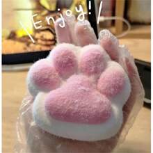 1 件超柔软大猫爪捏软蜡玩具坐立不安挤压玩具，非常适合节日礼物、小礼物装饰可爱有趣......（毛绒猫爪） - 彩色 - 查看 2