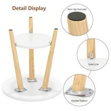 现代简约双层茶几客厅边桌多功能开放式收纳架床头柜沙发桌实木腿简易组装