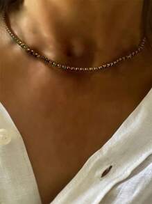 STYLEVER 1Pc Women's Diamond And Pearl Necklace Is A Suitable Holiday Gift