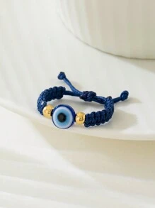 1pc Adjustable Couple's Demon Eye Design Ring, Gift For Couple Date - Blue - View 3