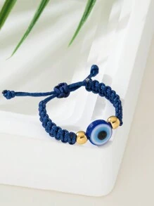 1pc Adjustable Couple's Demon Eye Design Ring, Gift For Couple Date - Blue - View 4
