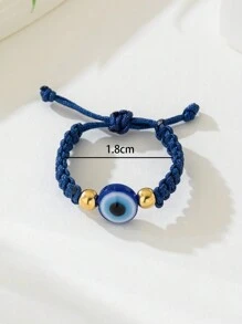 1pc Adjustable Couple's Demon Eye Design Ring, Gift For Couple Date - Blue - View 5
