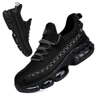 Steel Toe Sports Shoes For Men, Indestructible Work Shoes, Lightweight, Comfortable, Safe, And Non Slip Composite Toe Shoes, Construction And Industrial Shoes