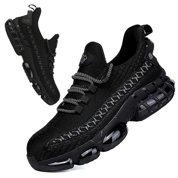 Steel Toe Sports Shoes For Men, Indestructible Work Shoes, Lightweight, Comfortable, Safe, And Non Slip Composite Toe Shoes, Construction And Industrial Shoes