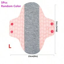 5 piezas de almohadillas sanitarias de grafeno lavables, almohadillas menstruales reutilizables, almohadillas para incontinencia de colores aleatorios para niñas