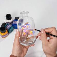1pc 6 Colors 30ml Glass Painting Set, DIY Handpainted Frame Glass Cup Decoration Waterproof Transparent Paints,Back To School,School Supplies