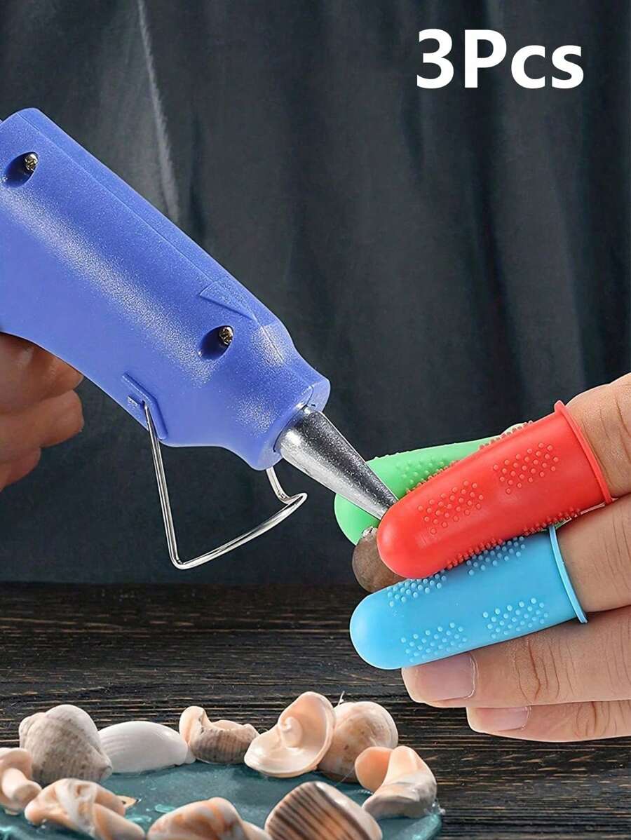 6/3 件硅胶手指保护套、手指保护套、热熔胶手指保护套、硅胶顶针、热熔胶手指保护套、指尖垫、用于点钞、整理、书写、分类、热熔胶和运动游戏的握把