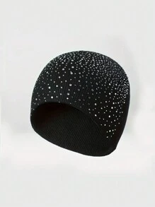 Starry Rhinestone Knitted Hat, Other Casual Elegant Street Style Acrylic Knit Cap, Autumn/Winter Valentines - Multicolor - View 19