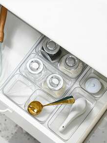 1pc Stackable Clear Acrylic Desktop Organizer Box, Portable Storage Container For Office, Desk, Bedroom, Drawer