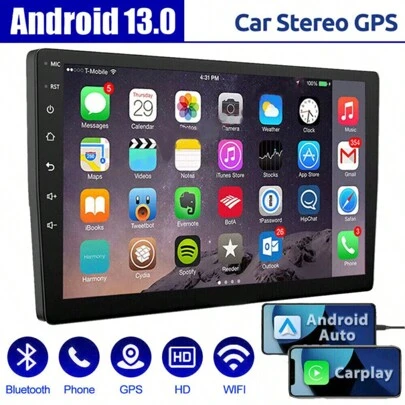 9 Inch 2+32GB Android Car Radio Stereo Screen For 2Din Raido Model - Wireless Apple Carplay & Android Auto, Car GPS In-Dash Navigation WiFi BT MirrorLink Split Screen