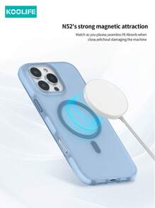 Koolife 1pc Dual-Color Magnetic Protective Case With Soft Texture, Independent Buttons, Raised Camera Lens, 2.0mm Backplate, PC+TPU+N52 Magnet, Compatible With IPhone 17/17 Air/17 Pro Max/16/16pro/16plus/16promax/15promax/15pro/15Plus/14promax/13promax/13pro/12promax/11