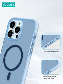 Koolife 1pc Dual-Color Magnetic Protective Case With Soft Texture, Independent Buttons, Raised Camera Lens, 2.0mm Backplate, PC+TPU+N52 Magnet, Compatible With IPhone 17/17 Air/17 Pro Max/16/16pro/16plus/16promax/15promax/15pro/15Plus/14promax/13promax/13pro/12promax/11