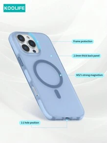 Koolife 1pc Dual-Color Magnetic Protective Case With Soft Texture, Independent Buttons, Raised Camera Lens, 2.0mm Backplate, PC+TPU+N52 Magnet, Compatible With IPhone 17/17 Air/17 Pro Max/16/16pro/16plus/16promax/15promax/15pro/15Plus/14promax/13promax/13pro/12promax/11