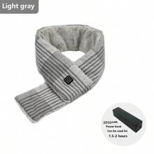 Rechargeable Heating Scarf, Fashionable Heating Scarf, Electric Heating Neck Warmer With 3-Speed Temperature Control, Washable And Warm (Including 3050mAh Portable Power Bank) Heating Scarf Heating Collar