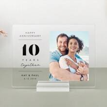 定制亚克力个性化周年纪念牌匾，情侣周年纪念礼物，送给他、丈夫、妻子、未婚夫、男朋友的周年纪念礼物 - 彩色 - 查看 6