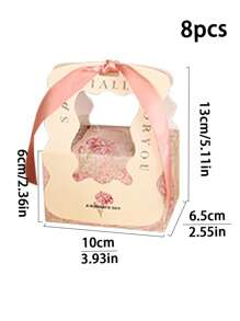 4 piezas/8 piezas Caja de dulces para el Día de San Valentín, Caja de regalo de chocolates, Caja de regalo sencilla y fresca para bodas y compromisos - Papel - Ver 16