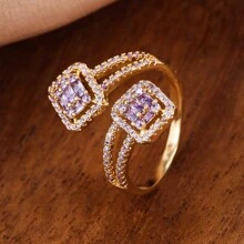 1pc Women's Fashion Versatile Adjustable Cubic Zirconia Ring