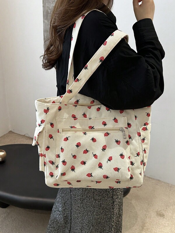 Niche Design Striped Velvet Big Bag 2025 New Shoulder Armpit Bag Luxury Casual Women's Bag Retro Tote Bag Valentines