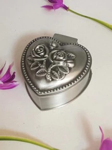 1个/2个便携式多形状复古欧式心形/圆形/长方形锌合金首饰盒，可收纳戒指、项链、耳环，适合作为礼物、婚礼、返校季等场合使用。 - 彩色 - 查看 14