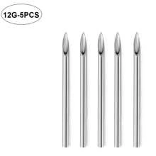 穿刺针 12G 13G 14G 16G 18G 20G 不锈钢穿刺针适用于鼻中隔环腹软骨耳屏耳轮耳甲舌唇眉环穿刺首饰 - 銀色 - 查看 24