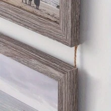 1pc, Wall Hanging Picture Frame For 4 Photos, Rustic Photo Frame For Wall Decor, Art Home Decor, For Birthday Party Decor, Party Gift Gifts Graduation