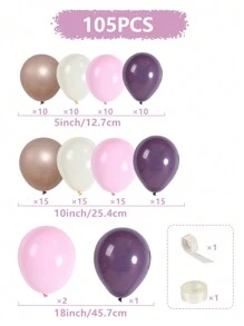 105 chiếc bóng bay vòm màu hoa tử đằng, trang trí tiệc cưới sinh nhật, bóng bay cao su màu vàng, đồ dùng tắm - Nhiều màu - Xem 4