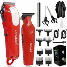 LARGNER LARGNER Two In One Professional Hair Clipper Electric Foil Shaver, Hair Trimmer Set For Men Cordless Beard Trimmer Rechargeable Electric Shaver Hair Grooming Kit 3 Pieces Kit