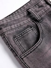 1 Stück Herren Jeans in geradem Bein Retro-Stil, verwaschen, Lässig - Mauve - Übersicht 3