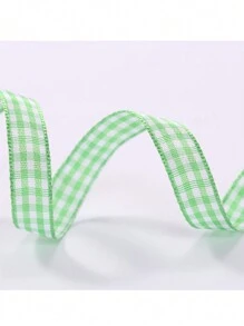 1 pieza 10 yardas de cinta de poliéster a cuadros, para manualidades florales, lazos, decoración de regalos, pasteles y San Valentín - Multicolor - Ver 18