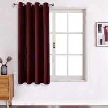 1 tấm hoặc 2 tấm rèm cửa có lỗ trên tùy chọn, rèm cách nhiệt cản sáng dệt ba lớp bằng vải cao cấp, rèm che tối cho phòng ngủ, phòng khách, nhà bếp, phòng ăn và tủ - Màu đỏ tía - rượu vang đỏ - Xem 47