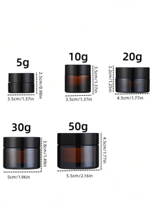 1 件裝遮光化妝品霜罐 & 玻璃乳液瓶 & 旅行裝粉底液分裝瓶套裝 - 棕色 - 查看 6