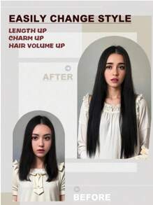 Extensions de cheveux à clipser 16 pièces, 22 pouces 7 pièces lisseur long, convient pour les extensions de cheveux synthétiques et les perruques des femmes