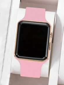 2 件，方形电子显示腕表，适合家人、朋友等 - 返校 - 黑色 - 查看 4