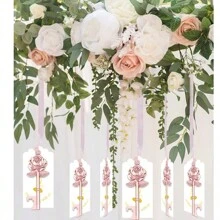 10 set apribottiglie a forma di rosa, inclusi 10 pezzi di apribottiglie a forma di rosa, 10 pezzi di scatoline per caramelle, 10 pezzi di etichette di ringraziamento e 10 pezzi di nastri, come regalo da dare agli ospiti per matrimonio e feste di compleanno